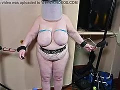 Bold tit suffering and udder busting for slut sub Curious Fern in slo mo, consensual role-play