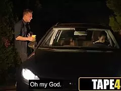 lucky dude catches glamorous mature neighbor masturbating in car