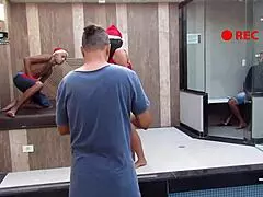 Backstage scene with ebony latina pornstar sucking big black cock