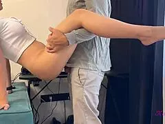 neighbor fucks tight pussy filling with cum