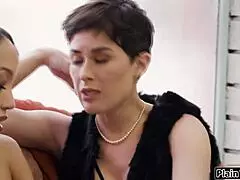 Big tit cougar approaches straight girlfriend