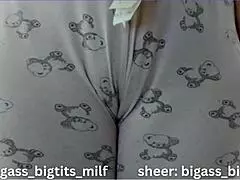 Does this latina milf's cameltoe tease you as she spreads her tight pussy and big clit for a wet solo show?