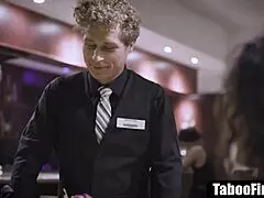 Did that slutty wife fuck her hubby right after the waiter?