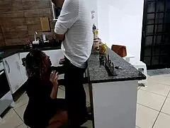 She had anal sex with the bartender hidden in the pantry