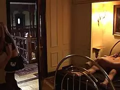 Lesbian Sherlock With Big Fake Boobs Fucks Maid Using Bananas And Tongue