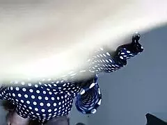 926 upskirt and pantyhose seduction followed by juicy real orgasm