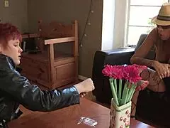 lesbian sex with big tits mom in stockings and lingerie