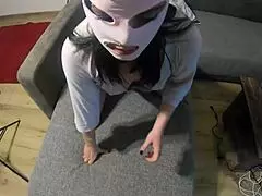 grey lingerie hard doggy spanking and triple cum on ass