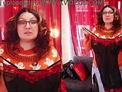 Arya Grander Tries on See-Through Dress and Shiny Pantyhose