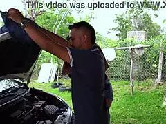 Mechanic fixes sexy milf's car for a rough fuck - tommy miller.