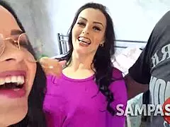 luxury threesome double anal bliss on a king bed