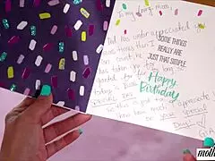 Stepmom gets birthday dildo surprise!