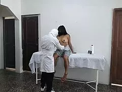 Perverted doctor fucks female patient while husband waits outside.