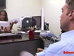 ebony milf candice fucks him at the job, what a slut
