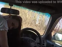 Stepbrother Fucked His Stepsister In The Car While They Were Standing In An Open Field