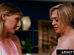 Adult Time - Busty Milf Dee Williams Comforts Stepbae Melody Marks By Scissoring