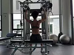 bold gym workout leading to naked photoshoot session