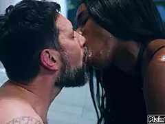 guy finds submissive wife and her ebony bff in fetish gear