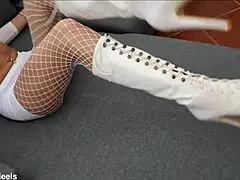 Perfect-Assed Milf In High-Heeled Boots And Fishnet Stockings