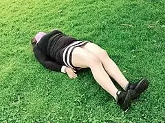 Latina sister-in-law exposes pussy in park, want to record?