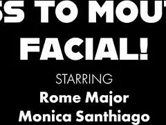 Monica Santhiago deepthroats Rome Majors huge cock! So horny and wet!