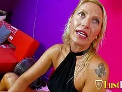 she's a tanned blonde mature debuting in hardcore blowjob and riding action