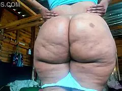 big black booty in white panties twerking teasing.