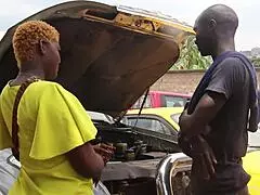 mechanic squirts in ass at garage