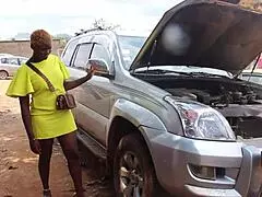 mechanic squirts in ass at garage