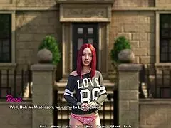 Law school roleplay unfolds with a cute redhead teen and milf in close-up kissing scenes