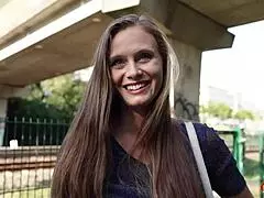 German scout - natural girl riddy with hairy pussy get multiple orgasm at pick up casting 😍