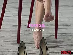 naughty milf gives footjob before pussy fucking and blowjob to friend