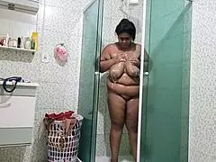 Stepmom bathing with huge tits 😍