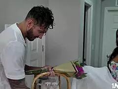 sexy milf diamond kitty with big tits riding the studs rod and moaning loud as she bounce on top