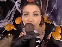 Werewolf pounds pumpkin woman on Halloween, even her ass gets it