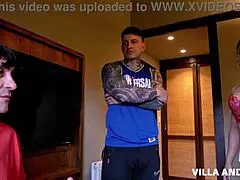 stepmother teaches stepdaughter to suck two cocks together 😜