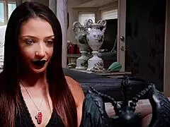 Stepmom Dominates Goth Teen In BDSM Fuck Session!