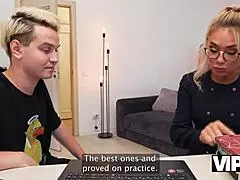 Vip4k milf tutor came to the dormitory and had fun with 2 young 18+ cocks