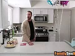 stepdad & stepdaughter have sex with stepmom on her special day 😏