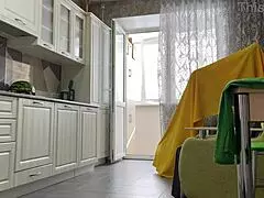 Stepson Free Use His Milf Stepmom In The Kitchen Cumshot On Butt