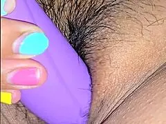 Husband intimately explores latina wife's pussy with toys and vibrator up close