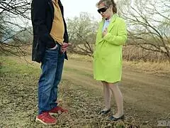 random stranger in pantyhose can't resist hard dick