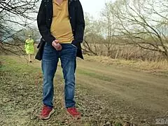 random stranger in pantyhose can't resist hard dick