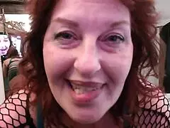 Stripping out of blue bra and thong, Dawnskye1962 shares sweet kisses and dirty talk in update 107