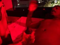 The hot tat girl gets fucked hard in the redroom