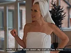 Rough Sex with Big-Titted German Milf Neighbor on Sofa to Steal Diamonds