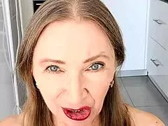 Mature blonde milf in garter stockings no panties for taboo pov roleplay