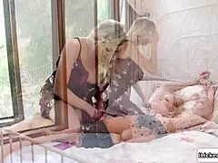 Lesbian stepdaughter fucking her big tits stepmom with dildo