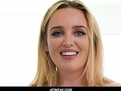 up close with charlie forde, licking, fingering, and deepthroating her natural tits and shaved pussy.