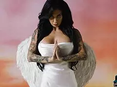 joanna angel shows busty body tattoos